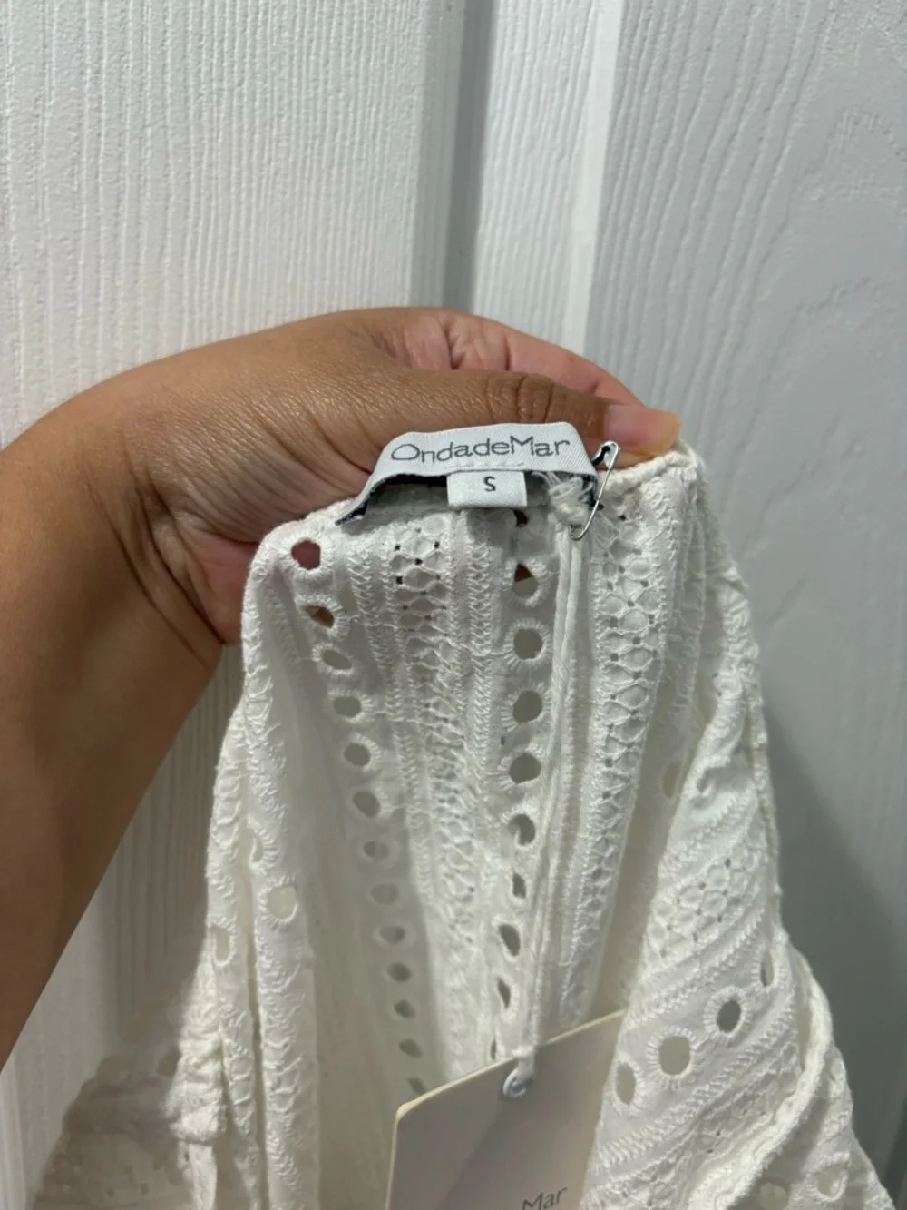 Ondademar Eyelet Cotton Swim Cover Up Romper NWT Size Small